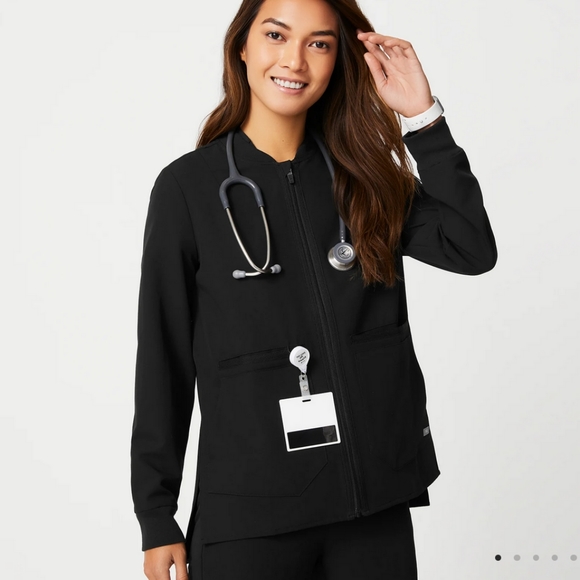 Figs Jackets & Blazers - Figs Bellery Scrub Jacket Technical Collection Black size XL